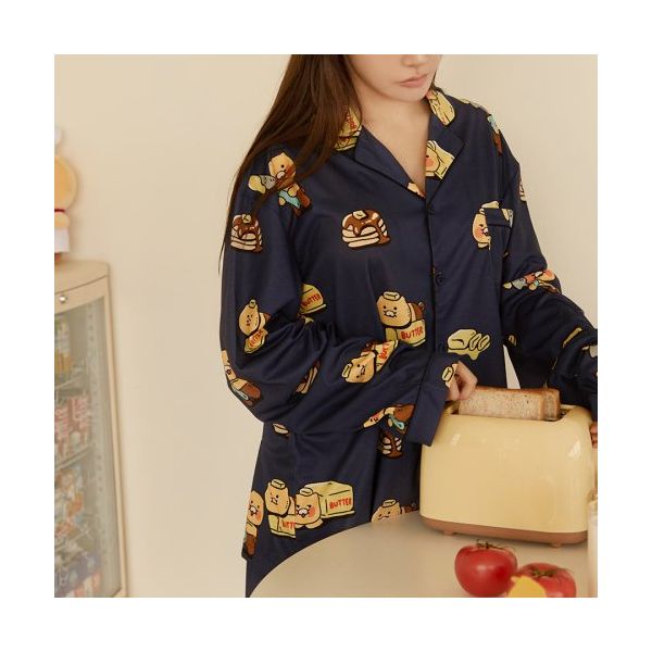 KAKAO FRIENDSベーキングタイム男性上下のパジャマネイビー_春食 7,700円