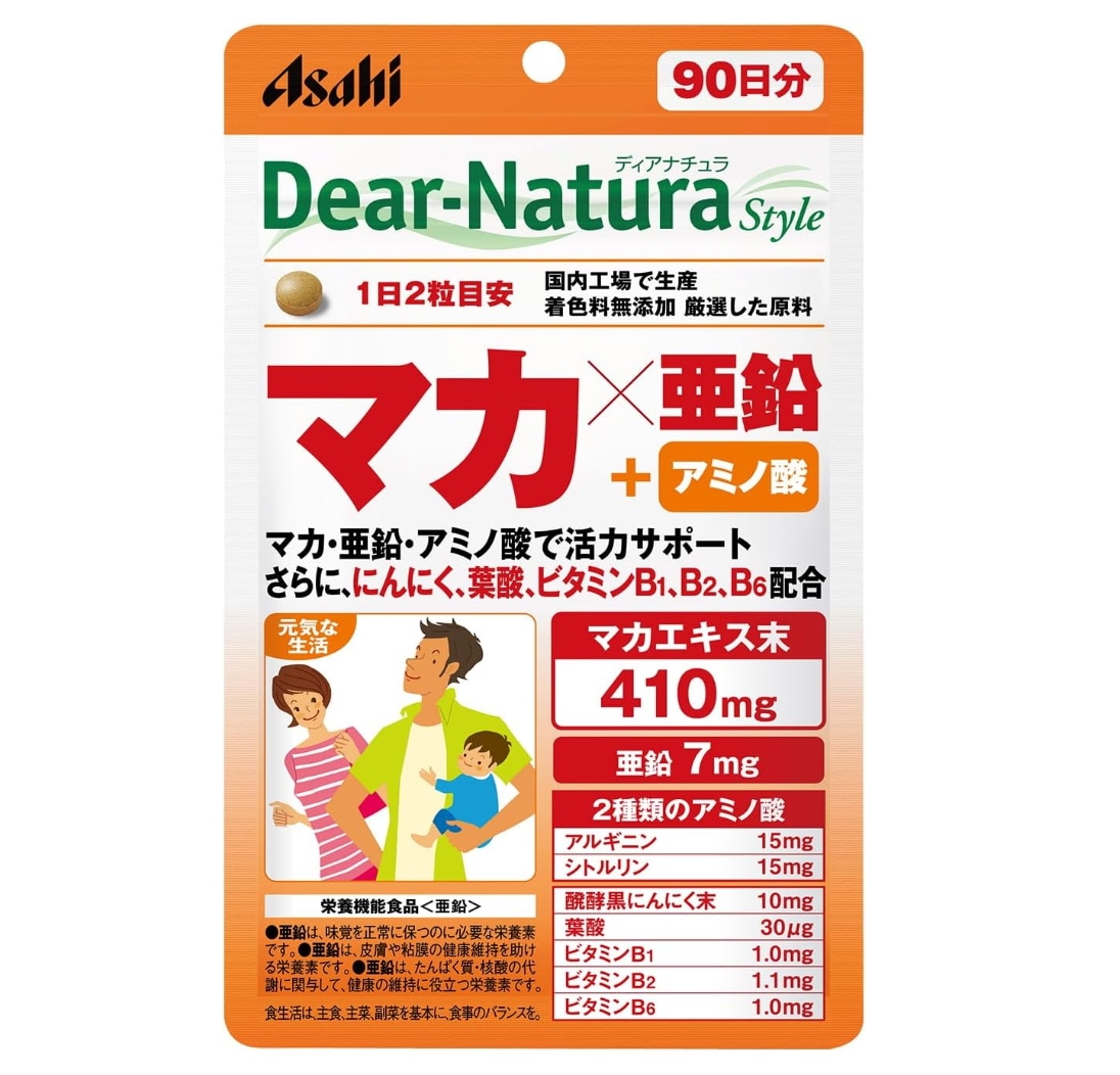 アサヒ ディアナチュラ スタイル マカ × 亜鉛 180粒 (大容量 90日分) サプリ サプリメント