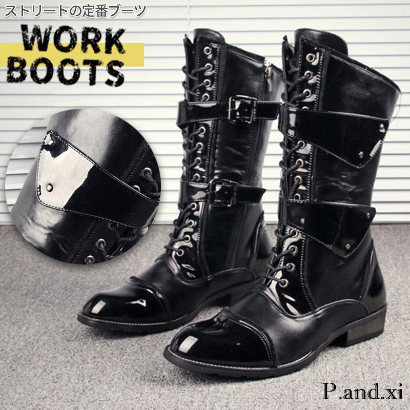 エンジニアブーツ ワークブーツ 靴 メンズ ブーツ ショートブーツ ドレープ ブーツ サドルシューズ 防寒 ハイカット ミドルカット スウェード