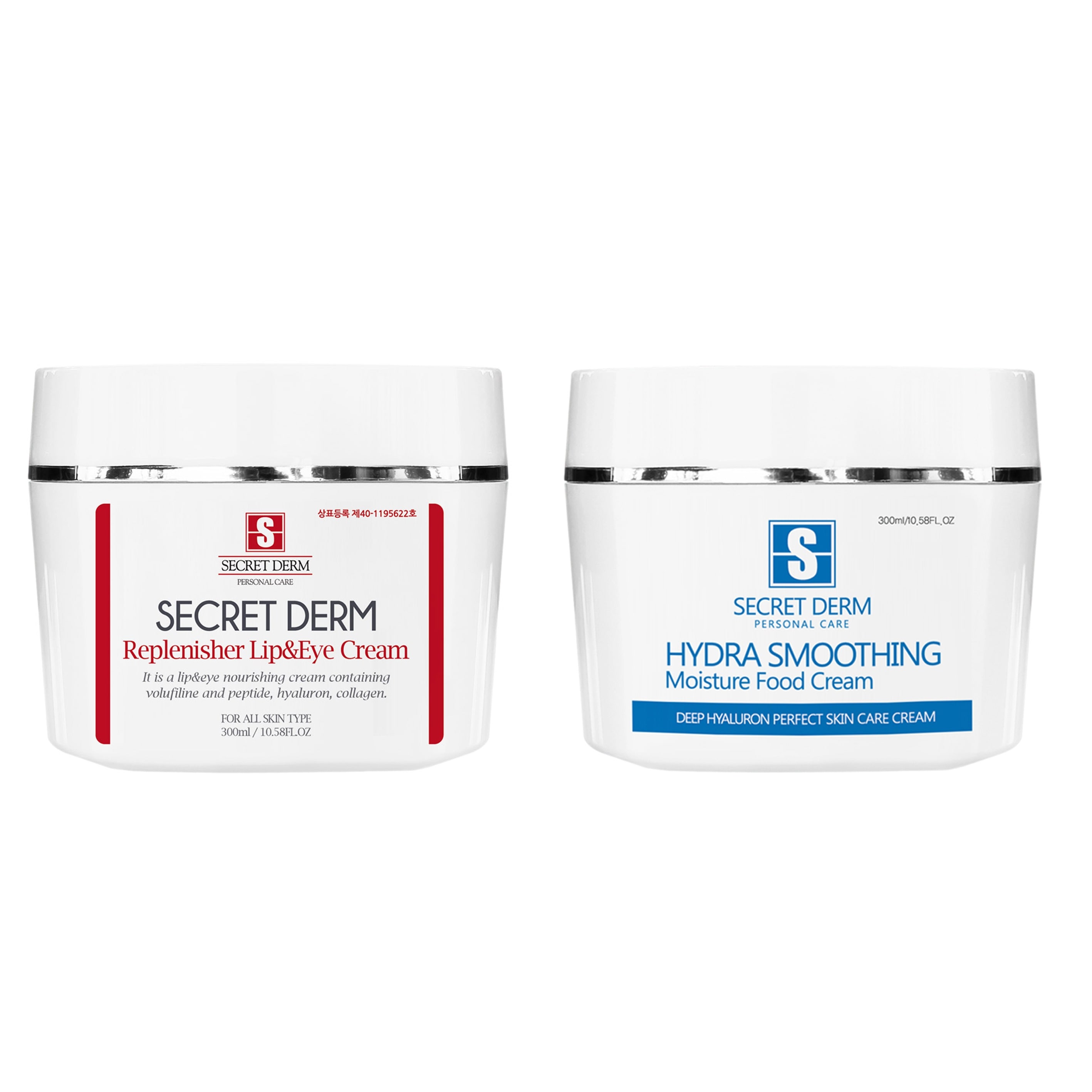 シークレットダムリフレニッシャーリップ＆アイクリーム+ハイドラ水分クリーム300ml弾力ヒアルロンEGF企画セット