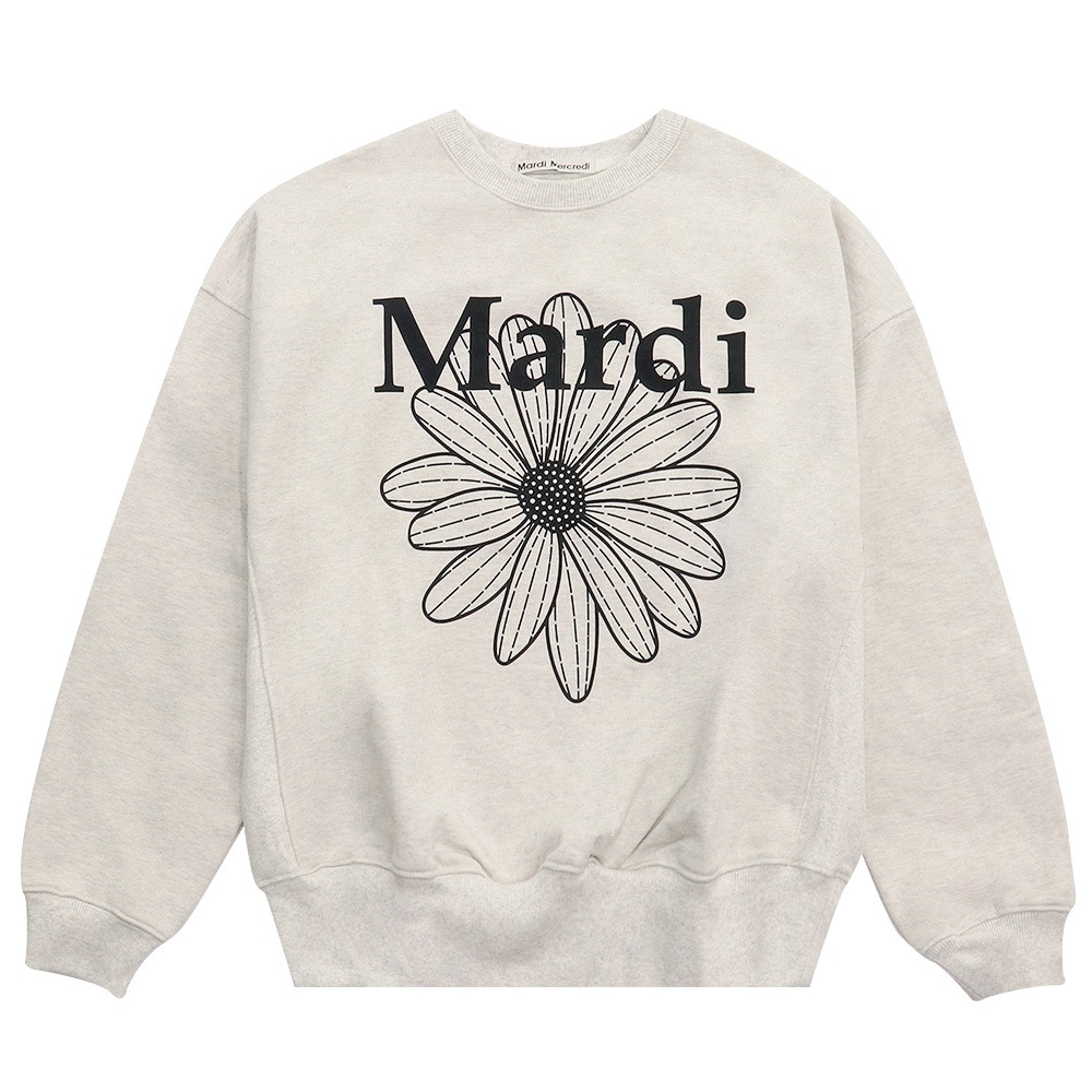 SWEATSHIRT FLOWERMARDI OATMEAL BLACK 長袖 レディース 韓国 ファッション アパレル