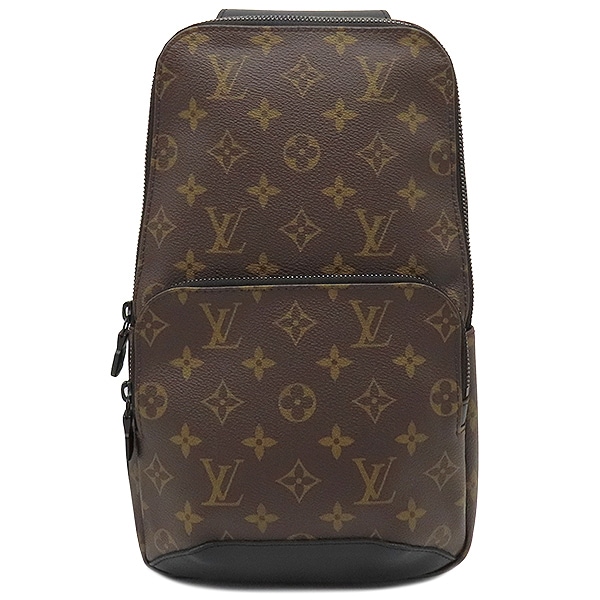 ルイヴィトン LOUIS VUITTON ボディバッグ アヴェニュー スリングバッグ モノグラムマカサー モノグラムマカサー ブラック金具 茶 黒 M45897【中古】