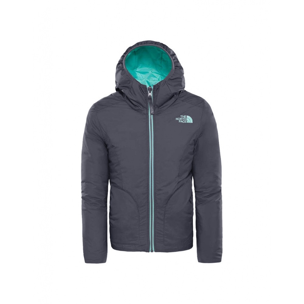 North Face 女の子用両面フード付きパッド入りジャケット