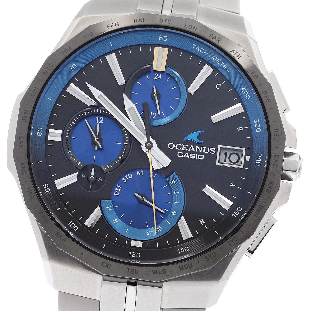 カシオ CASIO OCW-S5000E-1AJF オシアナス マンタ デイデイト ソーラー電波 メンズ 箱・保証書付き_920322【中古】