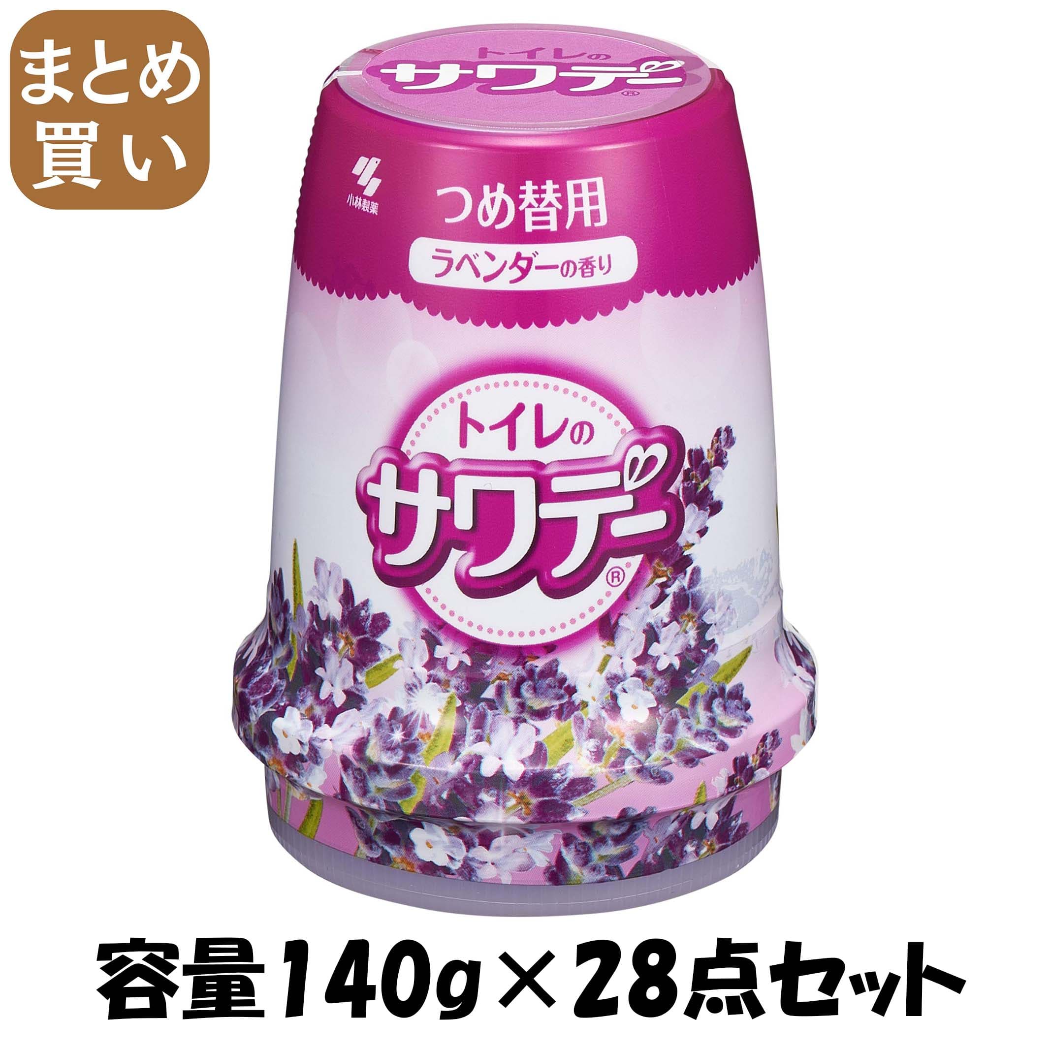 【まとめ買い】サワデー　つめ替用　こころ落ち着くラベンダーの香り 容量140G×28点セット 小林製薬 芳香剤・トイレ用
