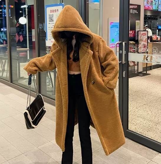 【今季人気】アウター コート ロング丈 長袖 ワイド もこもこ モコモコ ふわふわ フード付き ポケット 前開き かわいい 大人可愛い 大人女子 シンプル カジュアル おしゃれ ラフ 無地 秋 冬 こ