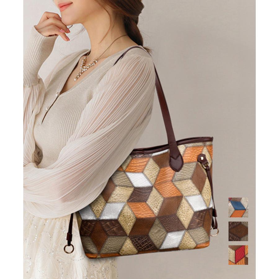 トートバッグ ポーチ付き PUレザー