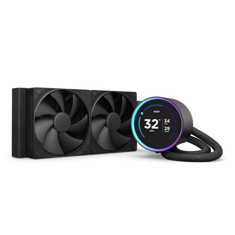 NZXT　水冷CPUクーラー KRAKEN ELITE240(2024) ［ 120mmファンx2/ 2.72液晶ヘッド ］ ブラック　RLKN24EB2