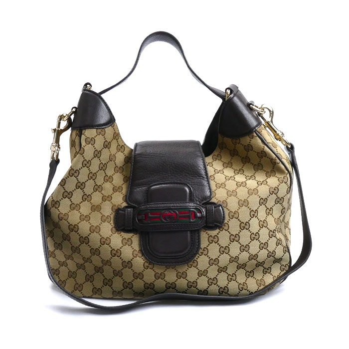 GUCCI グッチ GGキャンバス ハンド 2Wayショルダーバッグ ベージュ ブラウン 296851 レディース 中古