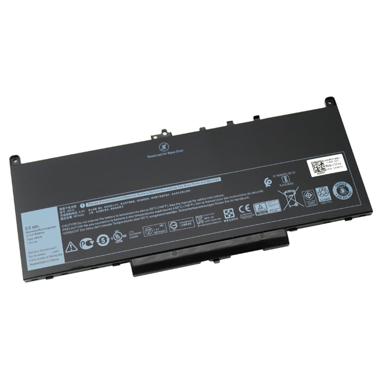 J60J5 電池・DELLノートパソコン互換 55Wh Latitude E7270 E7470 交換用のバッテリー dc909-A753