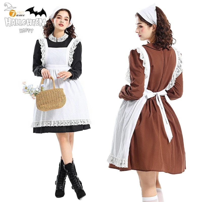 コスプレ衣装 レディース メイド 仮装 演出衣装 大人用 ハロウィン 中世ヨーロッパ ワンピース メイド服 コスチューム 道具服 ステージ cosplay 公演着 パーティー イベント 学園祭 文化祭