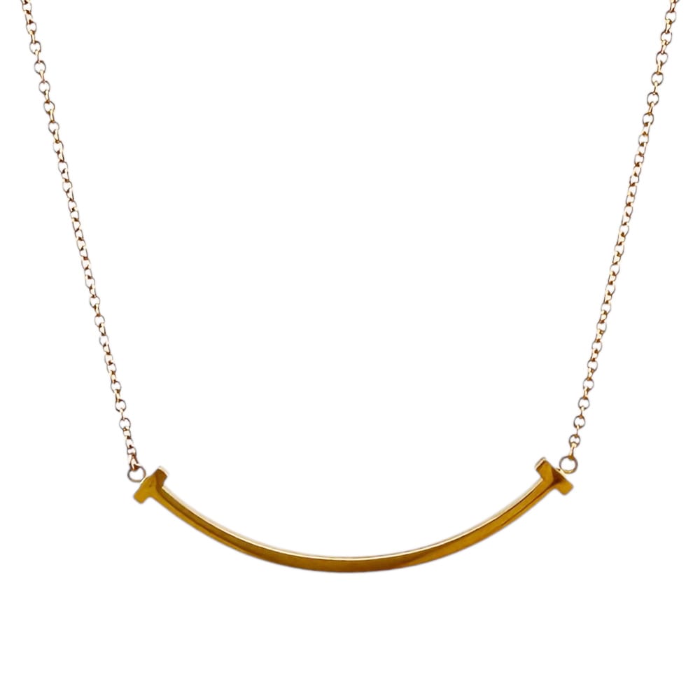 ティファニー Tスマイル ネックレス 18金 K18ピンクゴールド TIFFANY&Co. 中古 美品