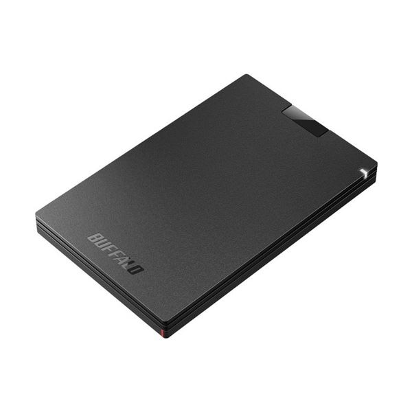 （まとめ）バッファロー USB3.2（Gen1）ポータブルSSD Type-A＆Cケーブル付属 500GB ブラック SSD-PGC500U3-BC 1台[x3セット]