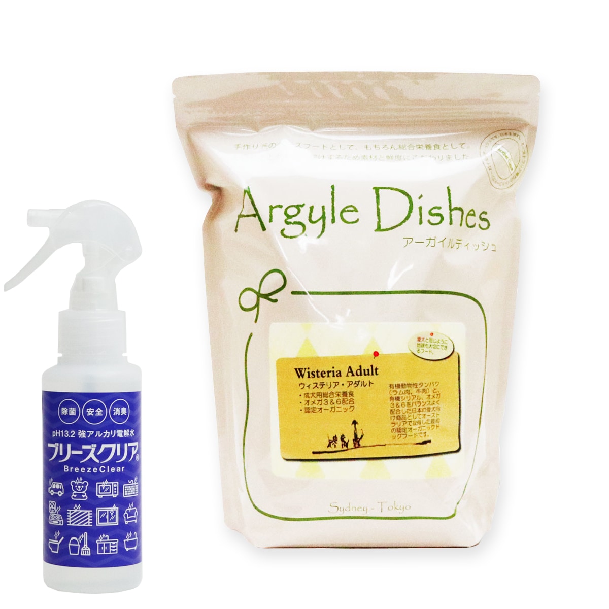 アーガイルディッシュ ドッグフードウィステリアアダルト 2kg【PH13.2強アルカリ電解水100ml】