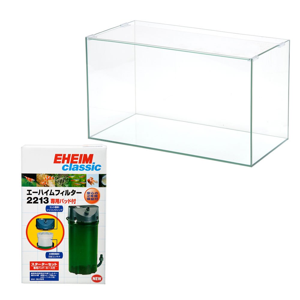 45cmガラス水槽　エーハイム2232　水作ライトアップ400　セット売り GEX GEX ガラス水槽 スリムアクアセット400 外掛け