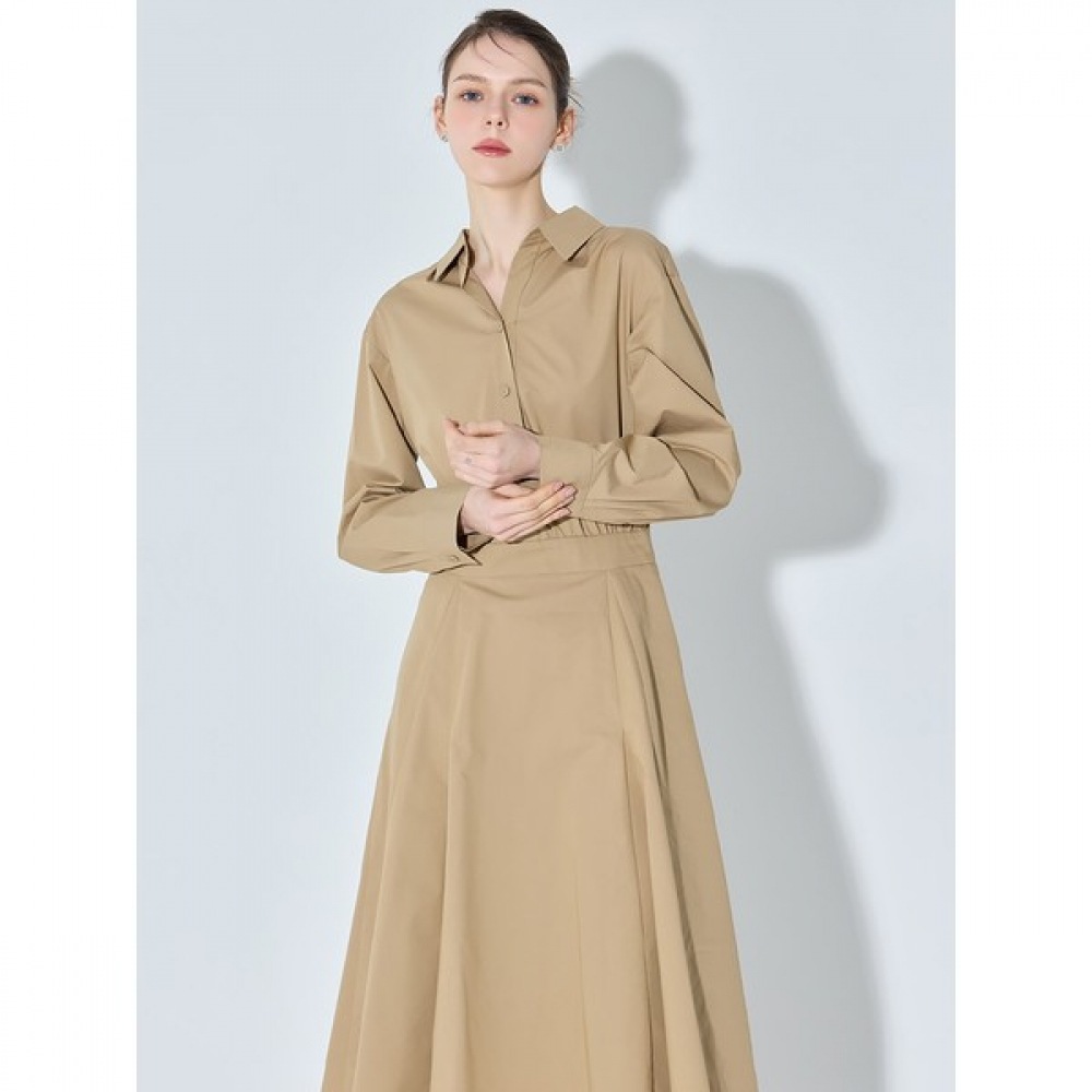 [Shes Miss] エレガントなルーズフィットのオープンカラーシャツドレス (ボックス価格:428,000ウォン) 7,702円