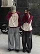 Burgundy-Oatmeal