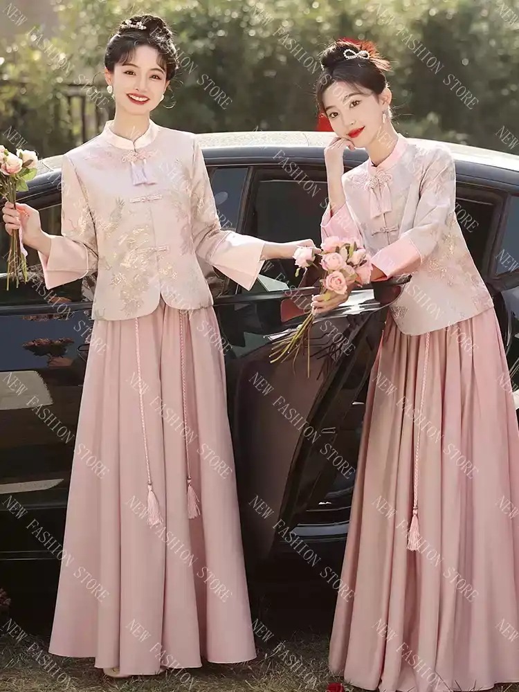 新中式チャイナドレス姉妹団ドレススカート-36