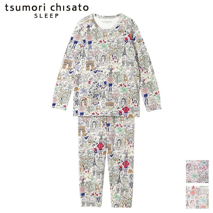 ツモリチサト tsumori chisato ワコール wacoal パジャマ ルームウェア 部屋着 長袖 パリへの旅 ツモリチサトスリープ 寝間着 秋冬 UDX582