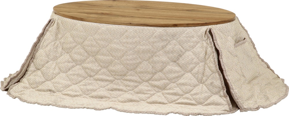 熱や傷や汚れに強いメラミンシートを使用した天板が特徴【こたつ オーバル 布団付きビンテージＮＡ】