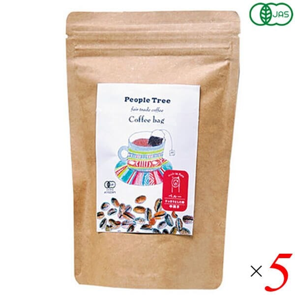 コーヒー ドリップ 粉 ピープルツリー フェアトレードコーヒーオーガニック コーヒーバッグペルー 8g10袋 5個セット