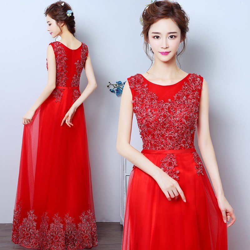 ロングドレス 安い カラードレス 赤 イブニングドレス コンサート 二次会 カクテルドレス 演奏会