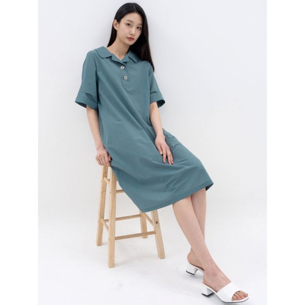 [ジセン] スタンカラデコラティブボタンルーズフィットワンピース LCOPN524_MT