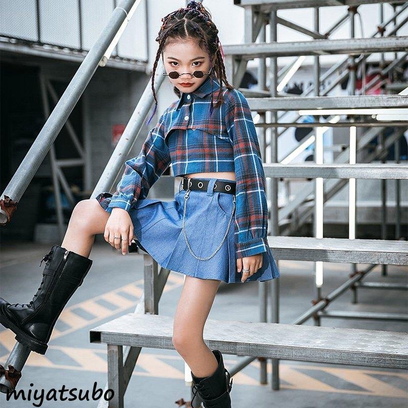 チアガール ダンスウェア キッズ ダンス衣装 女の子 ガールズ 韓国子供服 ヒップホップ セットアッ