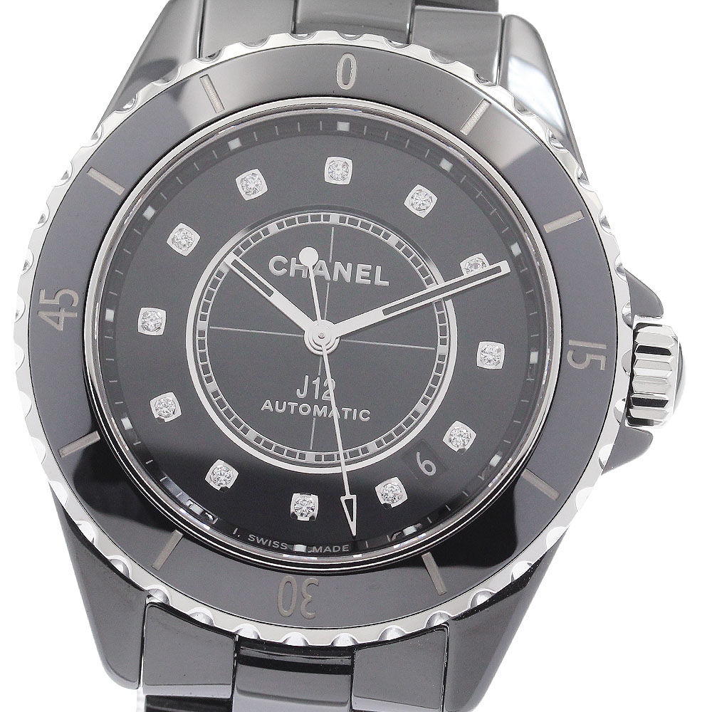 シャネル CHANEL H5702 J12 黒セラミック 12Pダイヤ 自動巻き メンズ 美品 _942199【中古】
