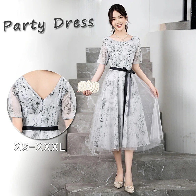 【急速出荷!】パーティードレス 結婚式 ワンピース ル パーティードレス 結婚式ドレス ノースリーブ ウエディングドレス ミモレ丈 レース ル 大きいサイズ 大人 上品 お呼ばれ 二次会 披露宴 謝恩