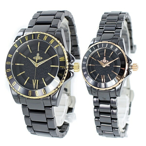 ヴィヴィアン ウエストウッド 時計 ペアウォッチ タイムマシン ブラックセラミック VV048GDBKVV088RSBK ペアセット カップル 誕生日プレゼント ポイント消化 50,820円