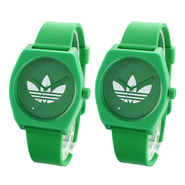 adidas アディダス ペア ウォッチ メンズ レディース かわいい同ペア 同じ色が嬉しい セット 男女兼用 ユニセックス おそろい 軽い 軽量 グリーン 緑 ラバー ポイント消化