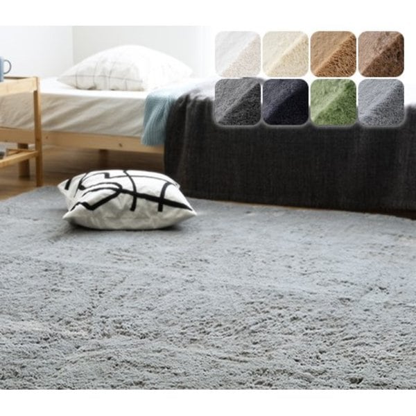 ふわふわシャギーラグ 約200×200cm Мサイズ ブラウン