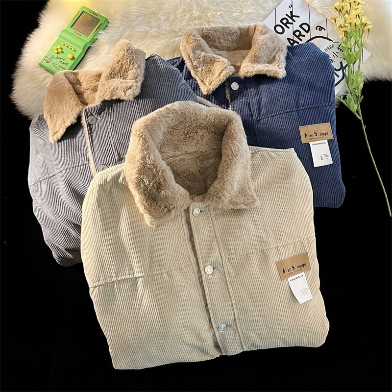 アウター ジャケット Gジャン ポロシャツ 袖あり 長袖 襟付き デザイン ボタン 美ライン ニュアンス ヴィンテージ風 ボア コーデュロイ カラバリ かわいい 大人可愛い きれいめ シンプル