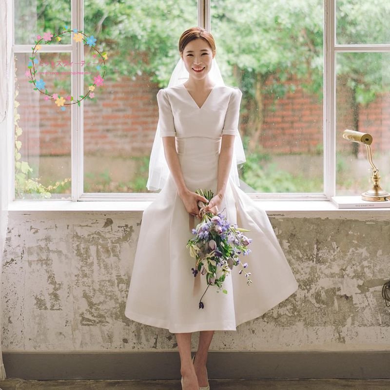 ウェディングドレス 二次会 花嫁 結婚式 Aライン マキシ丈 ウエディングドレス お呼ばれ 20代 30代 40代 50代 フォーマル 披露宴 発表会 シンプル おしゃれ