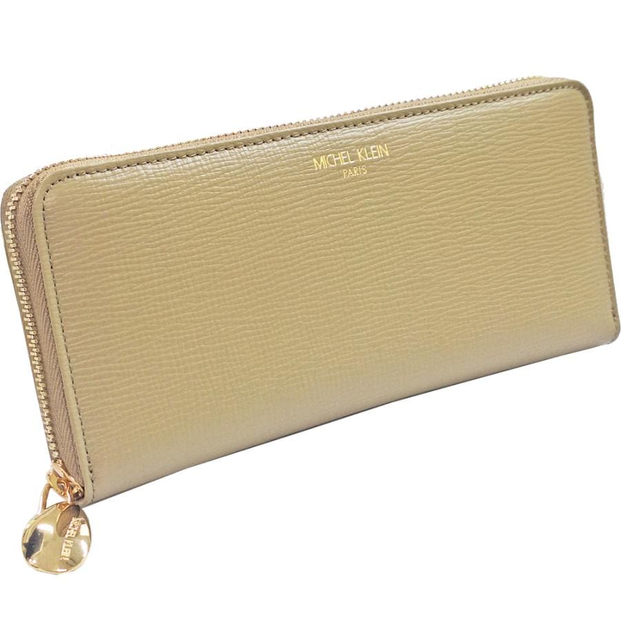 M KLEIN　ラウンドファスナー 長財布 レザー グレージュ レディース 2007-OLIVE 10,588円