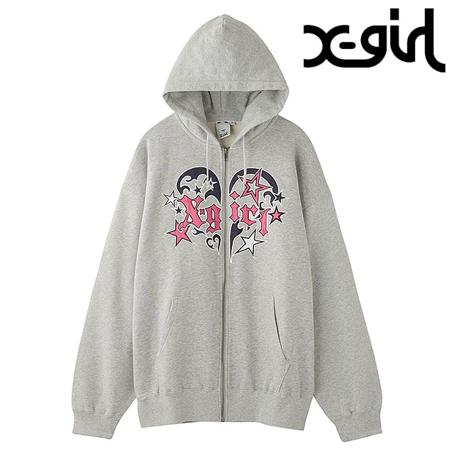 トライバルハート ジップアップスウェットフーディー [105253012004] レディース xgirl トップス フルジップ パーカー ASH 正規取扱店