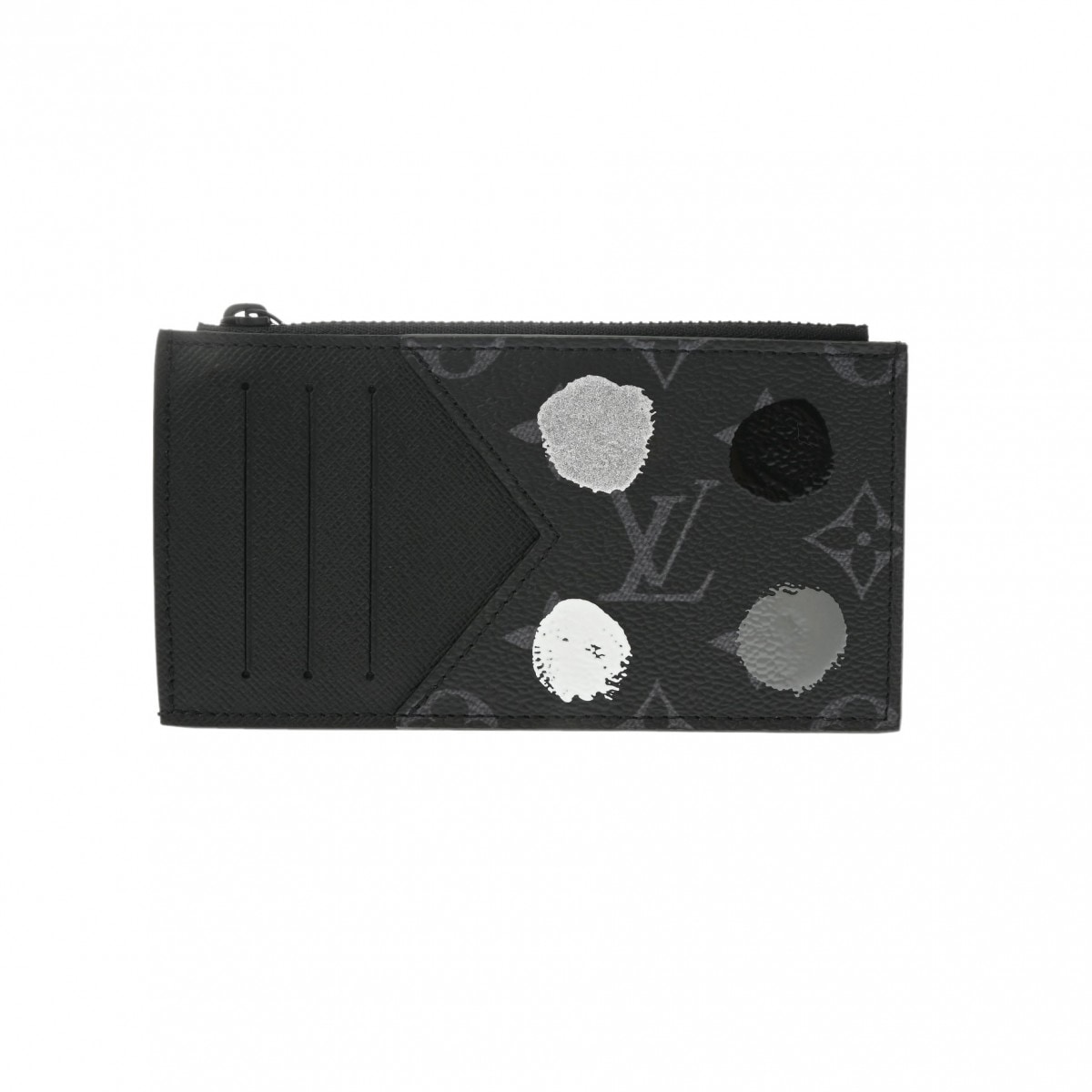 モノグラムエクリプス LV×YK コインカードホルダー 草間彌生 黒 M81930 メンズ モノグラムキャンバス コインケース 新同 中古 銀蔵
