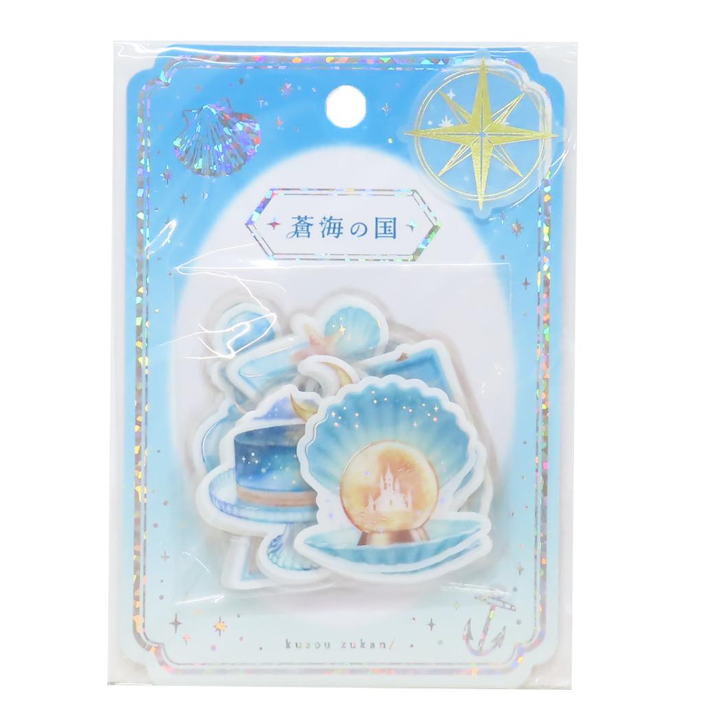 Qoo10] 空想図鑑 フレークシール ステッカー 蒼 : 文具