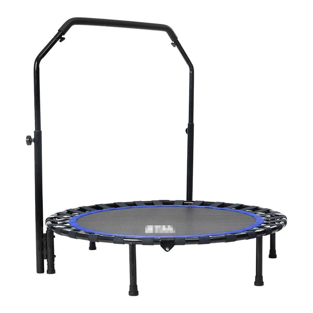 722国内発送-送.料.無.料新品補助手すり付き トランポリン 耐荷重110kg 102cm ゴム ダイエット器具 健康器具 折りたたみ おもちゃ エクササイズ フィットネス 室内運動 あそび 家庭用