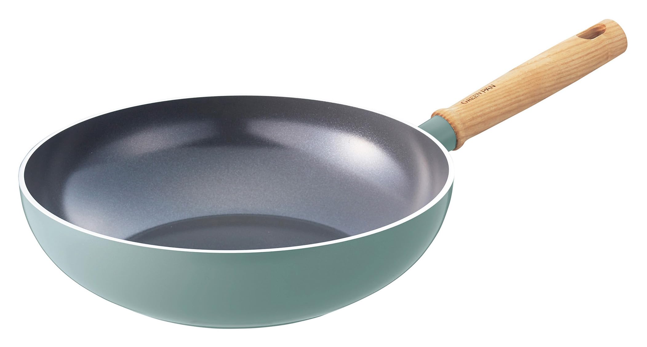 グリーンパン GREENPAN ウォックパン 炒め鍋 28cm IH ガス 対応 有害物質不使用 PFASフリー セラミックコーティング 【メイフラワー】 こびりつきにくい 汚れが落としやすい 少し深