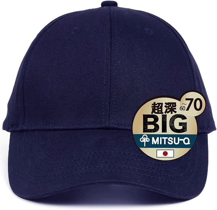 帽子 キャップ メンズ 大きいサイズ 特大 超深め 日本販売店／UV効果・近赤外線・遮光・ホルムアルデヒド検査済み(ネイビー, 2XL)