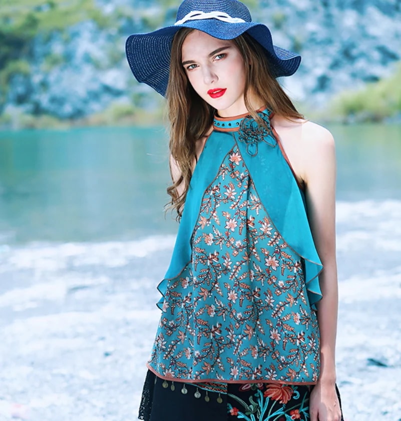 トップス ブラウス 袖なし ノースリーブ ラウンドネック 襟なし ストレート 切り替えデザイン 薄手 かわいい 大人可愛い きれいめ シンプル カジュアル 大人 上品 おしゃれ お洒落 アジアン