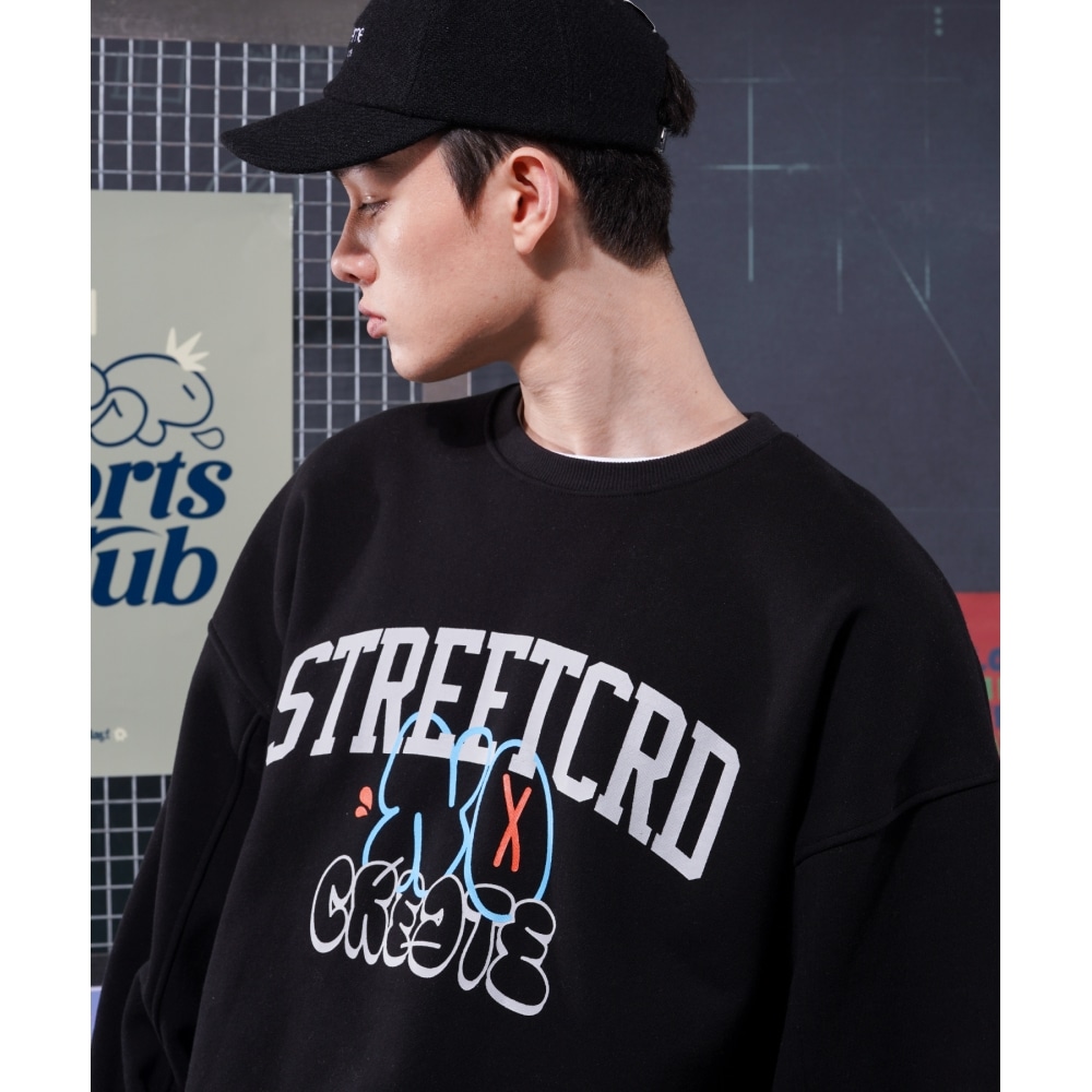 TWNクリエイトマンツーマンブラックSTMT3479