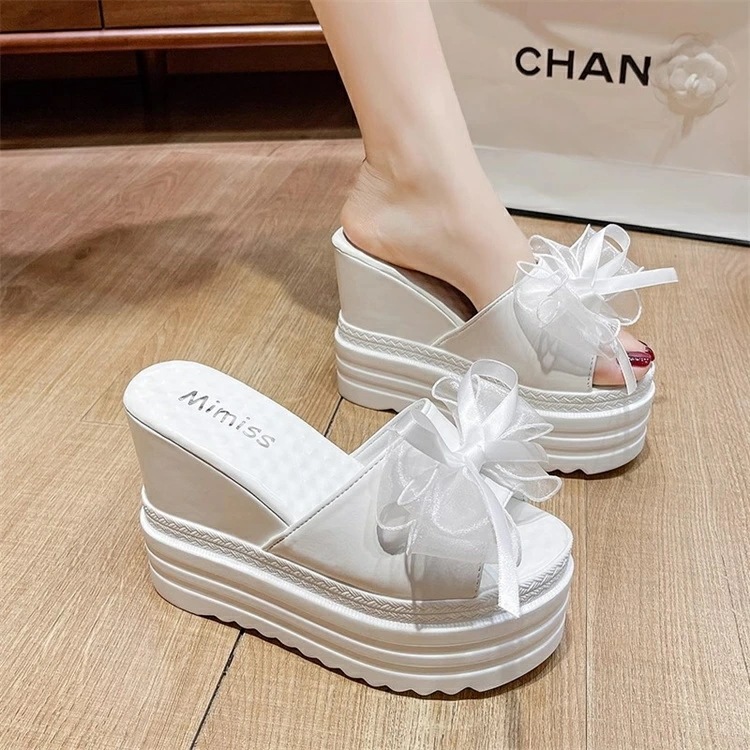 レディース　サンダル　シューズ　ブラック　ホワイト（12cmヒール ) ミュール ウェッジソール 厚底サンダル サボサンダル レディース コンフォート ビーチ 美脚ハイヒール 安定感 夏 歩きやすい