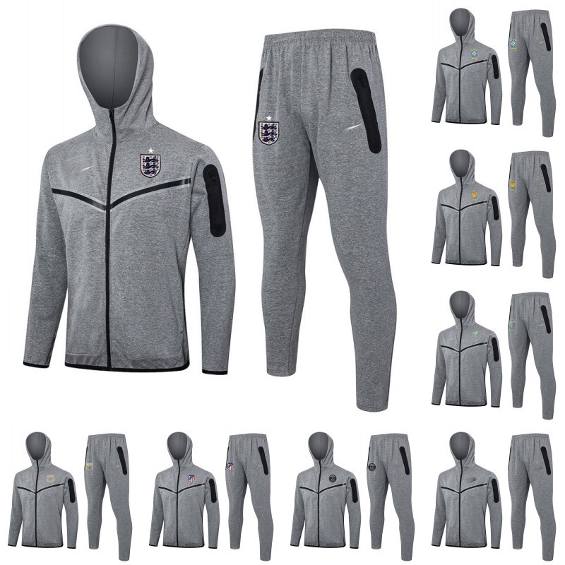 24-25 年度 リヤド・パリ SG・AC ミラン・マルセイユ・インターミラノ・イングランド・フランス フルジッパーキャップ付き トレーニングウェア ロングスリーブジャケットコート