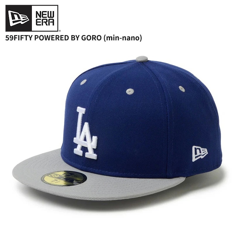 ニューエラ メンズ キャップ 帽子 NEW ERA 59FIFTY powered by GORO (min-nano) ドジャース ダークロイヤル/グレー 帽子 14880418