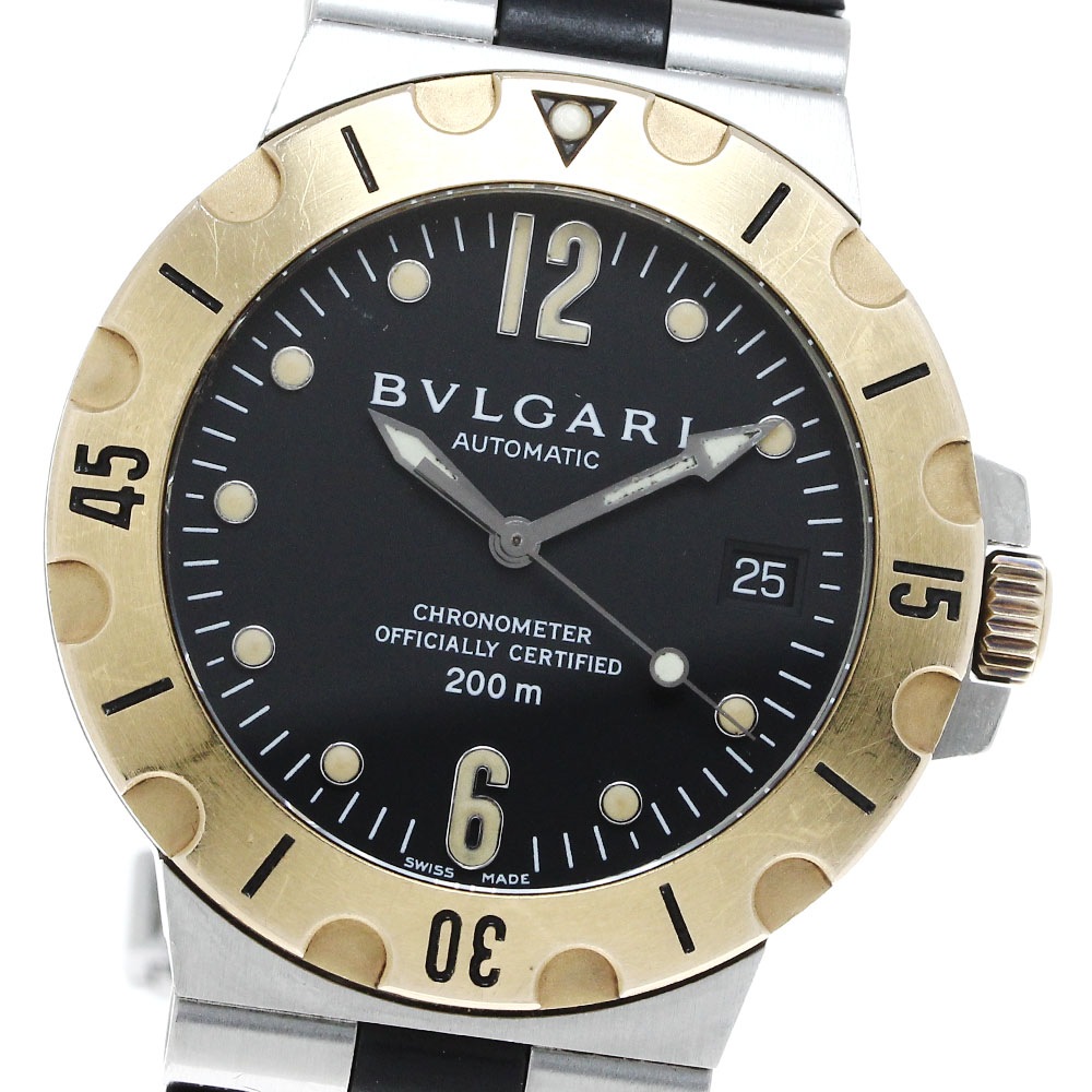 ブルガリ BVLGARI SD38SG ディアゴノ スクーバ YGベゼル デイト 自動巻き メンズ _817317【中古】