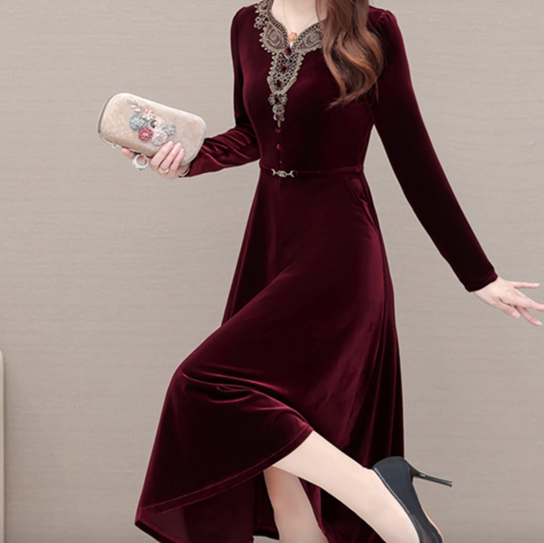 ワンピース デート ワンピドレス 膝丈 ひざ丈 ミモレ ミモレ丈 袖あり 長袖 かわいい 大人可愛い きれいめ シンプル カジュアル 大人 上品 おしゃれ お洒落 主役級 存在感 春 秋 冬 10代