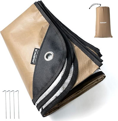 他サイト： ジーメンス グランドシート レジャーシート アルミ防水 150x210cm 収納袋付き 13人用( ベージュ)の商品画像